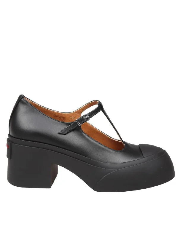 Marni Mary Jane Shoes In Smooth Calfskin