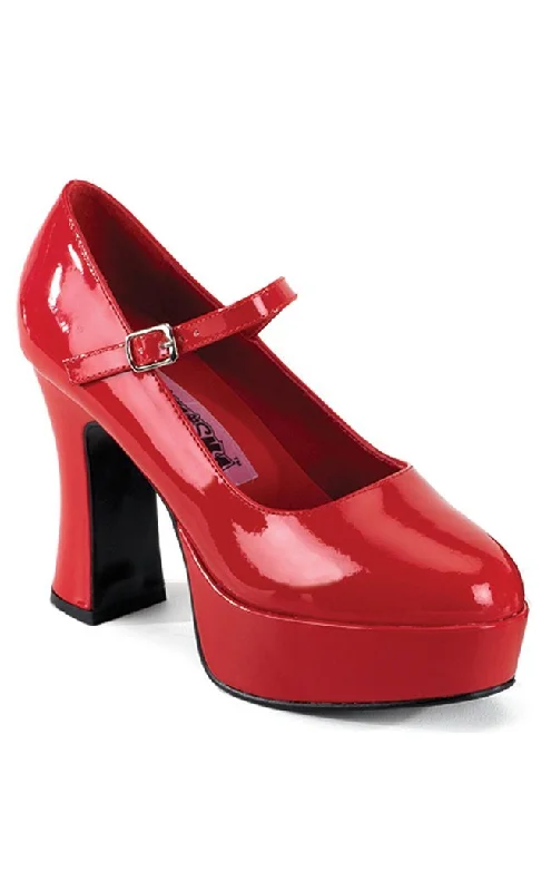 MARYJANE-50 Red Pat Heels