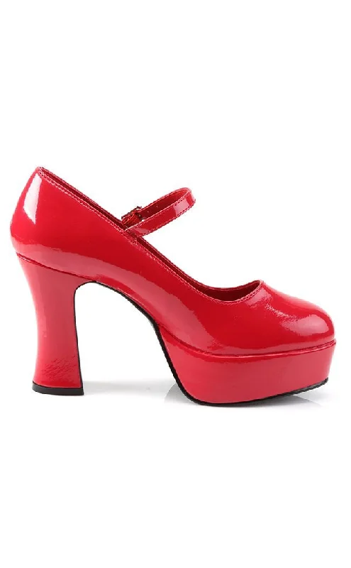 MARYJANE-50 Red Pat Heels