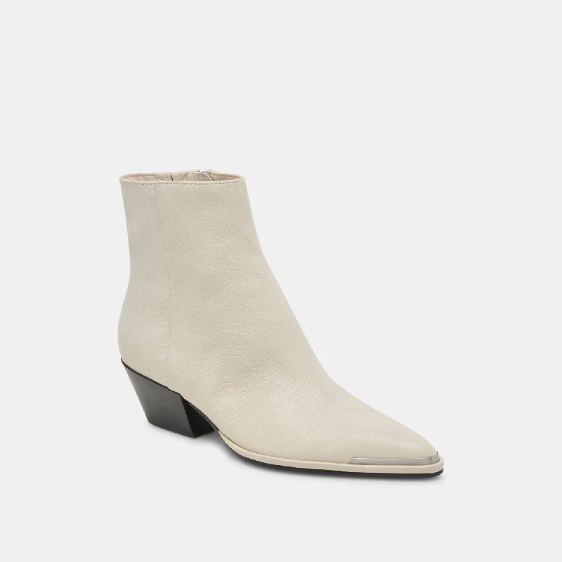 NONAH BOOTIES IVORY LEATHER