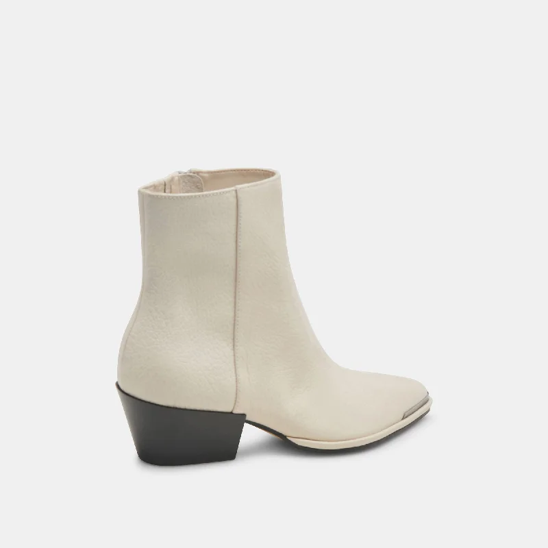 NONAH BOOTIES IVORY LEATHER