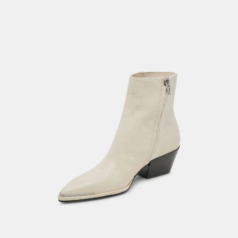 NONAH BOOTIES IVORY LEATHER