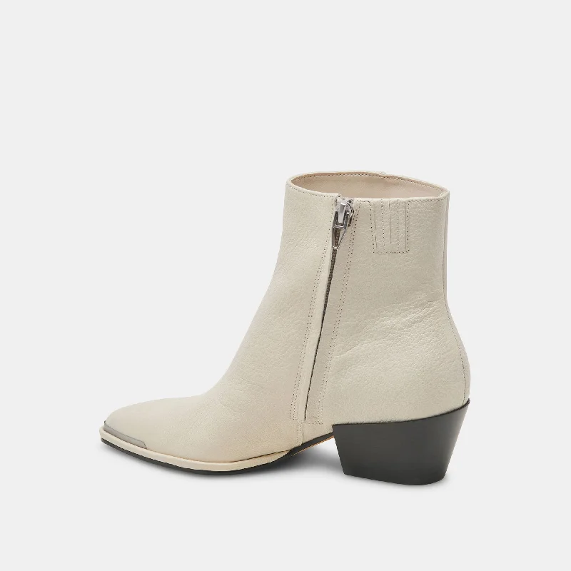 NONAH BOOTIES IVORY LEATHER