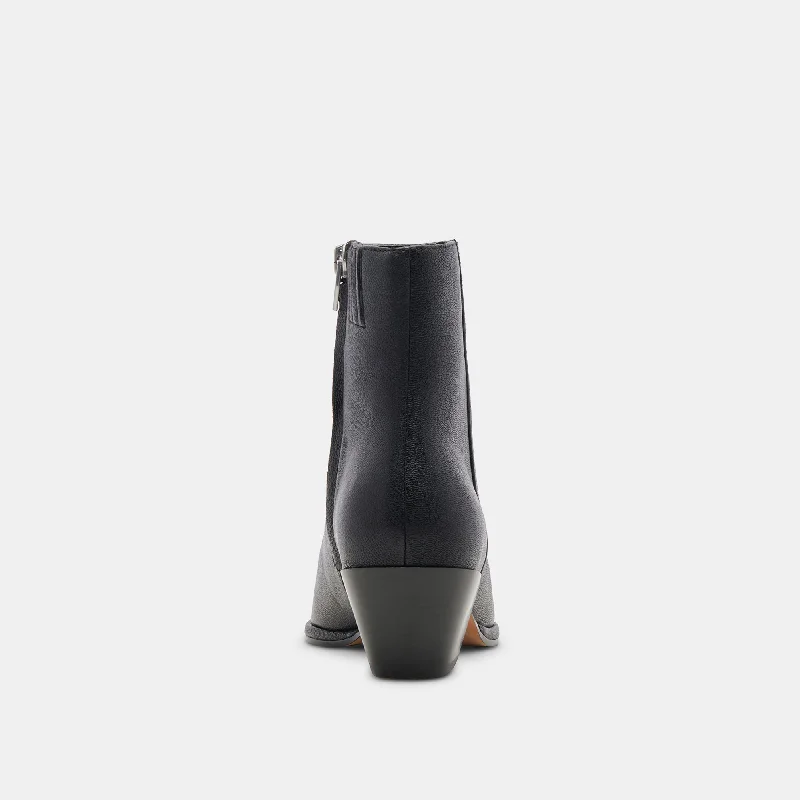 NONAH WIDE BOOTIES BLACK LEATHER