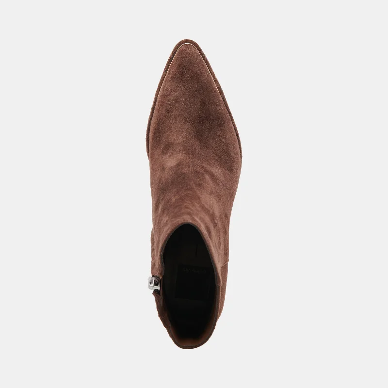 NONAH WIDE BOOTIES DK BROWN SUEDE