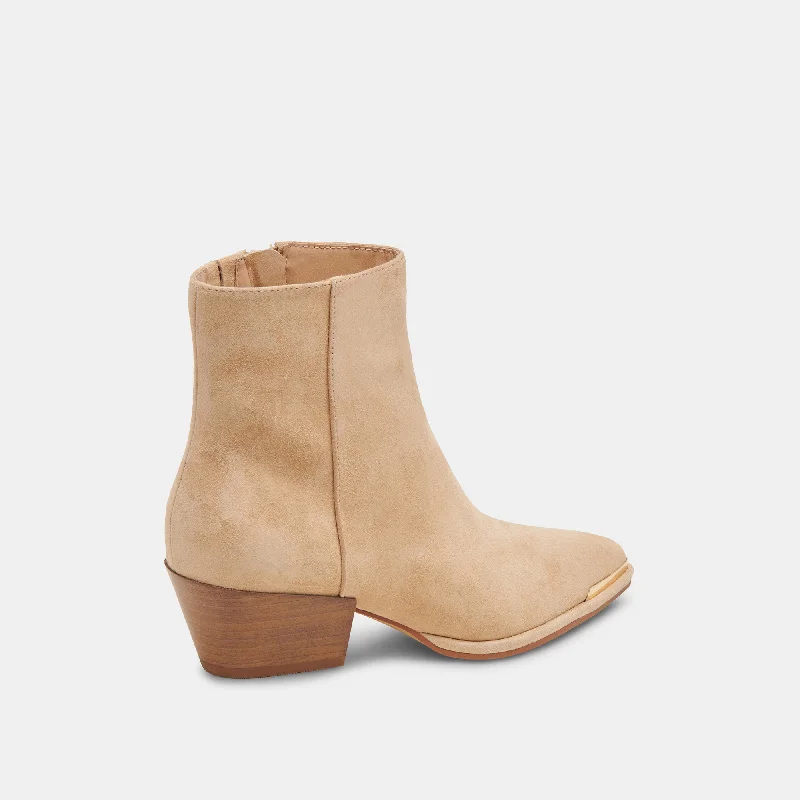 NONAH WIDE BOOTIES TAN SUEDE