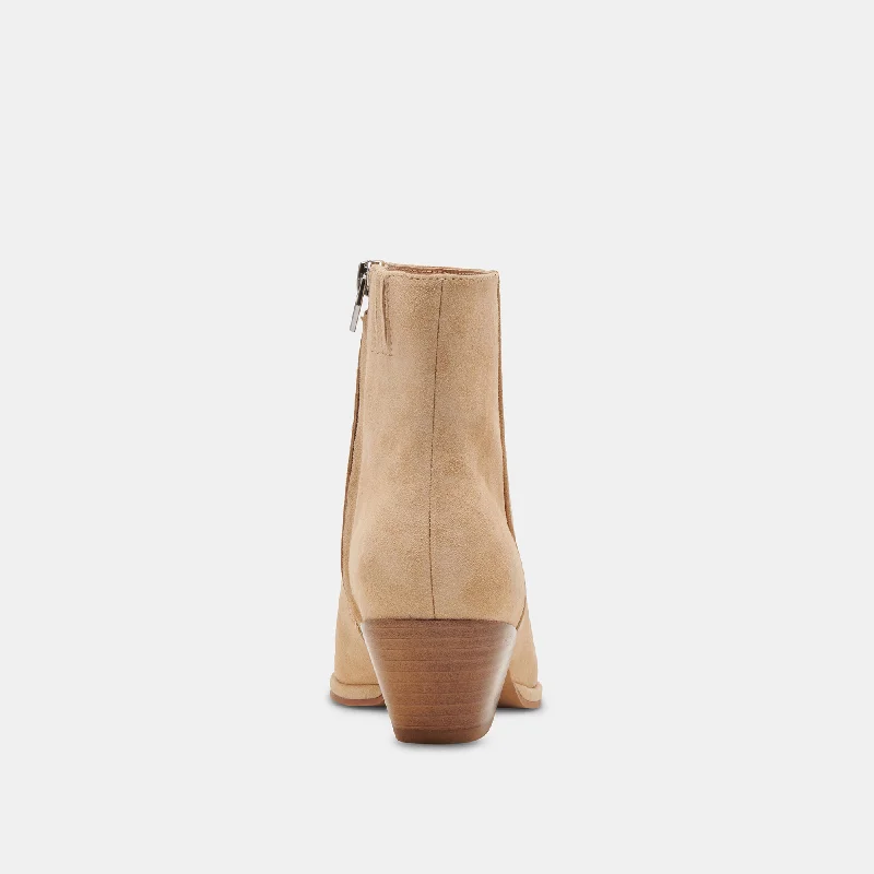 NONAH WIDE BOOTIES TAN SUEDE