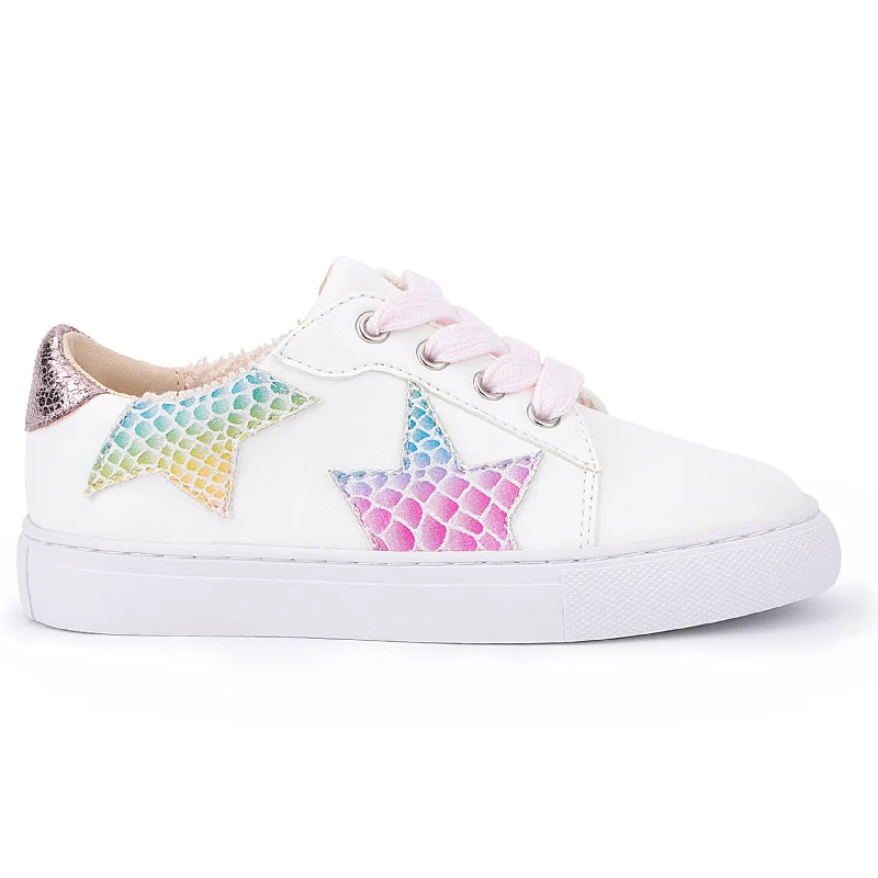 Miss Harper Sneaker in Rainbow Snake Print - Kids