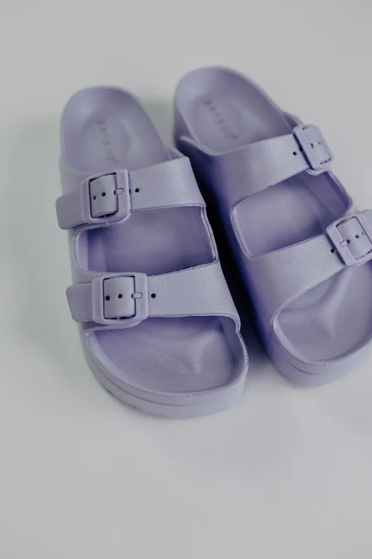 Lavender Double Buckle Sandals