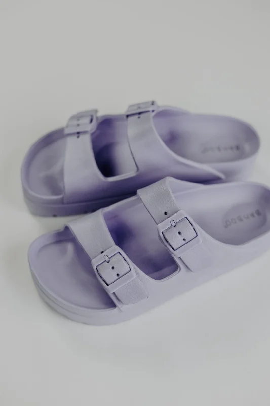 Lavender Double Buckle Sandals