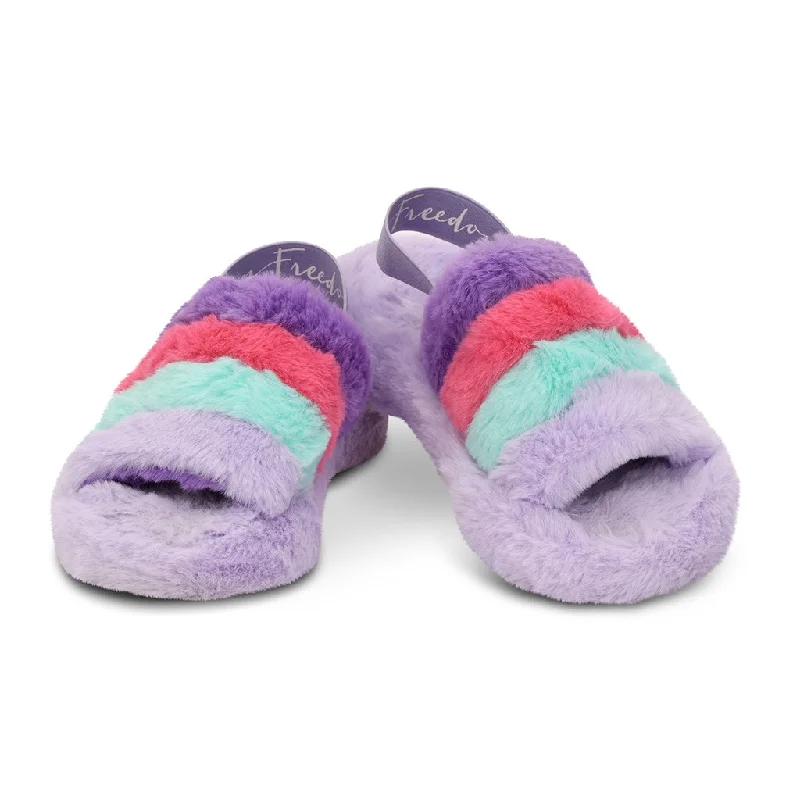 iScream Purple/Pink/Blue Furry Slippers