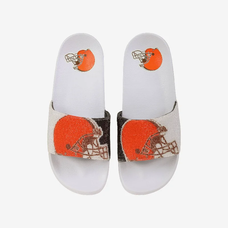 Cleveland Browns Womens Big Logo Shimmer Slide