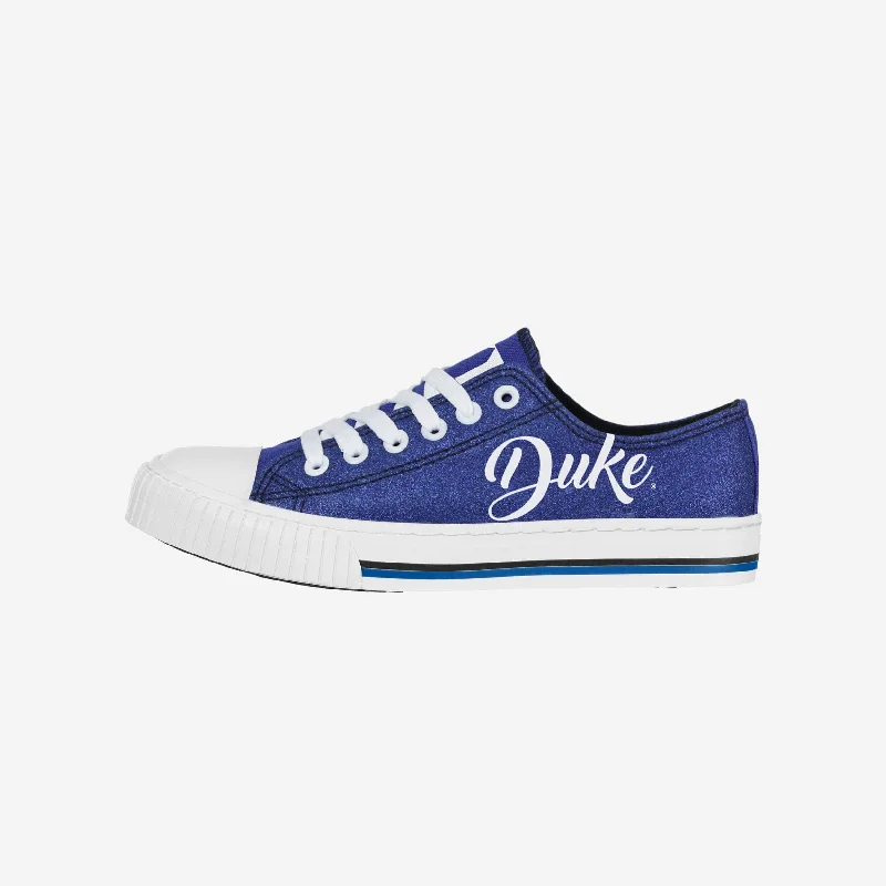 Duke Blue Devils Womens Color Glitter Low Top Canvas Shoes