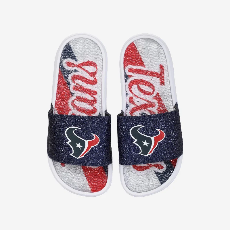 Houston Texans Womens Glitter Gel Slide