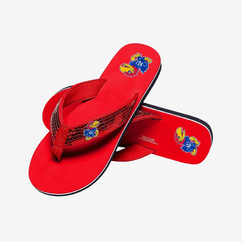 Kansas Jayhawks Womens Sequin Flip Flop