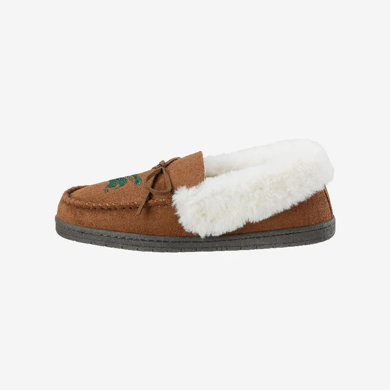 Michigan State Spartans Womens Tan Moccasin Slipper