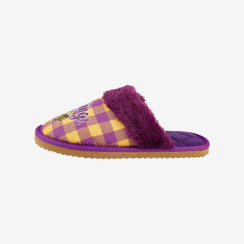 Minnesota Vikings Womens Plaid Sherpa Mule Slipper