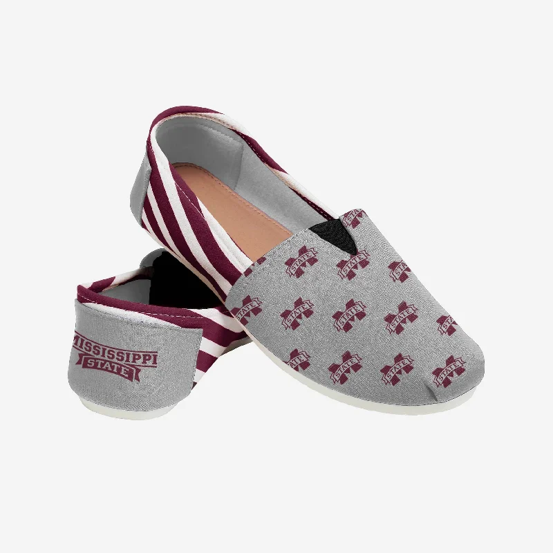 Mississippi State Bulldogs Womens Stripe Canvas Shoe