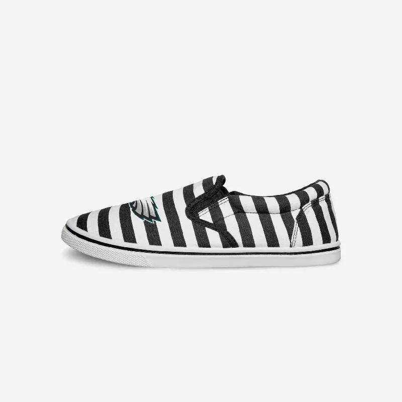 Philadelphia Eagles Striped Slip On Canvas Shoe