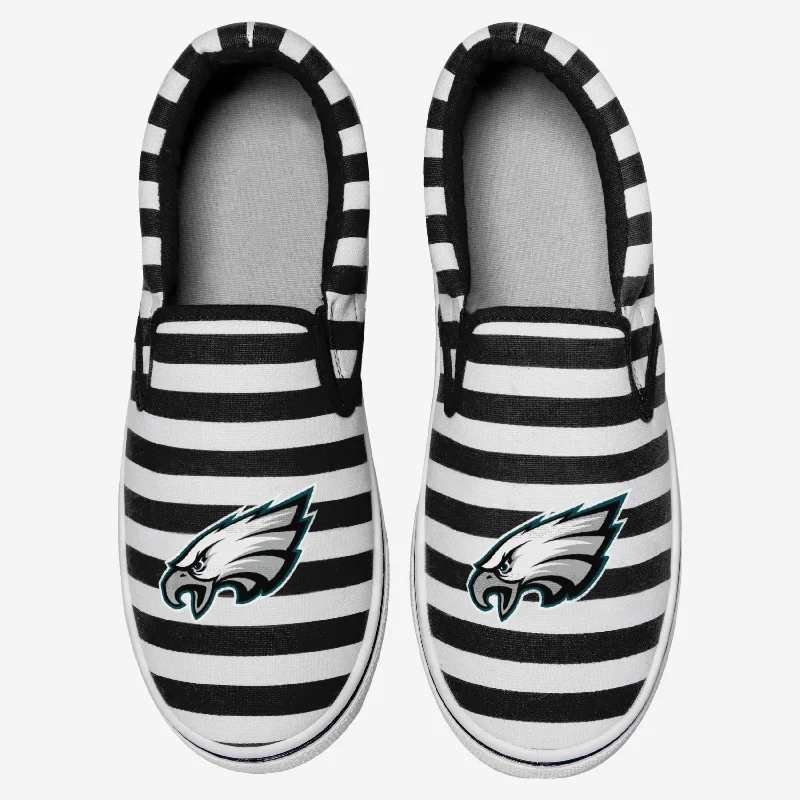 Philadelphia Eagles Striped Slip On Canvas Shoe