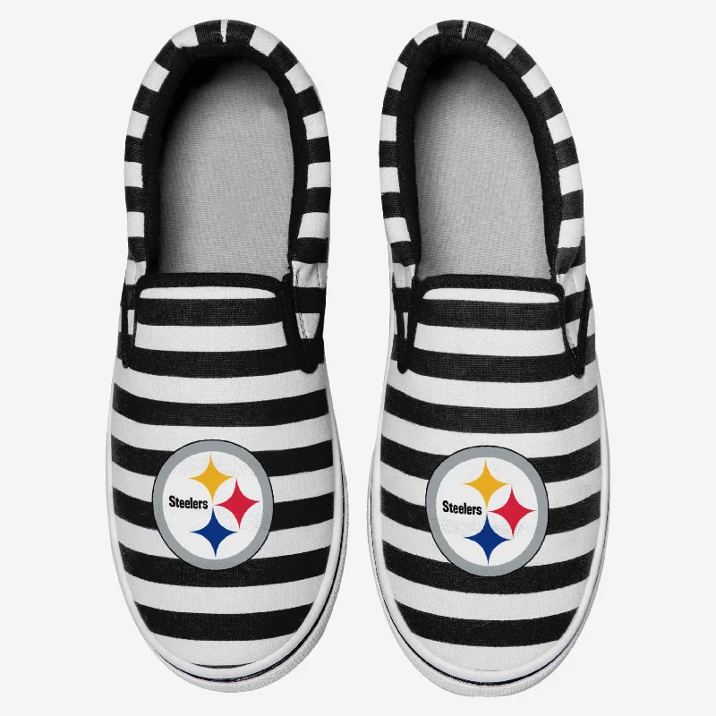 Pittsburgh Steelers Striped Slip On Canvas Shoe