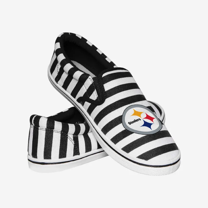 Pittsburgh Steelers Striped Slip On Canvas Shoe