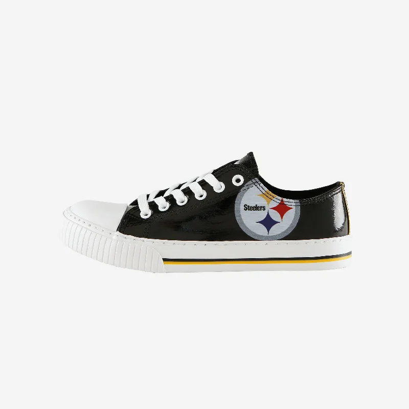 Pittsburgh Steelers Womens Team Color Metallic Low Top Canvas Shoes