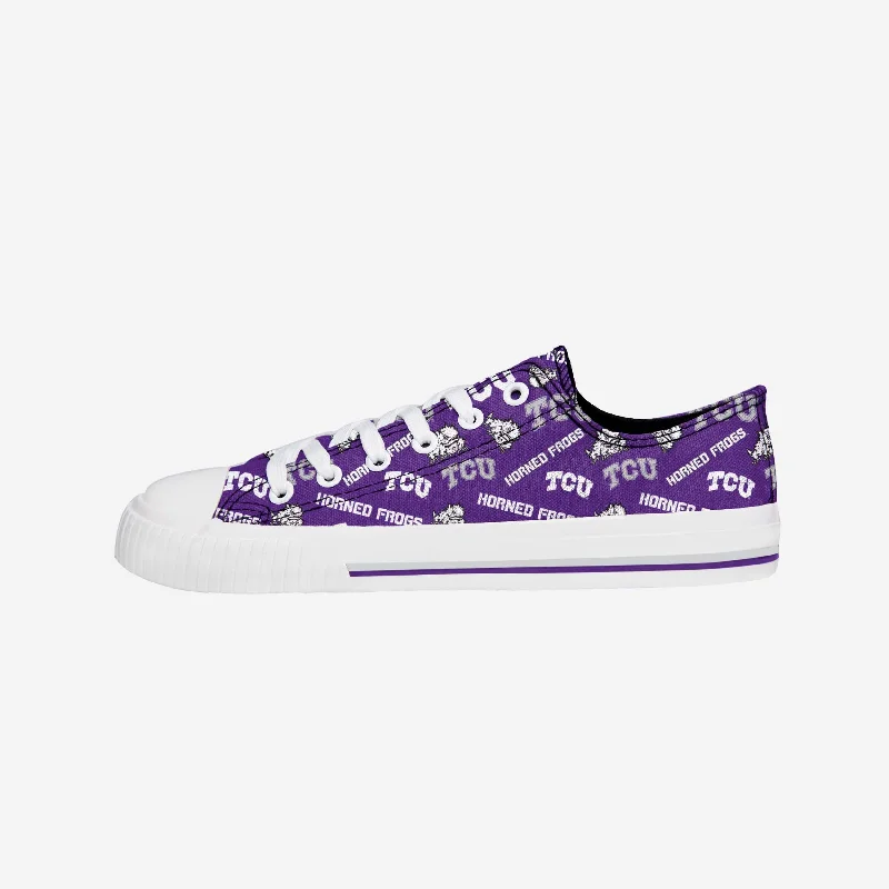 TCU Womens Low Top Repeat Print Canvas Shoe